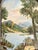Vintage Folk Art Landscape Painting in Ornate Carved Frame For Sale - Image 9 of 10