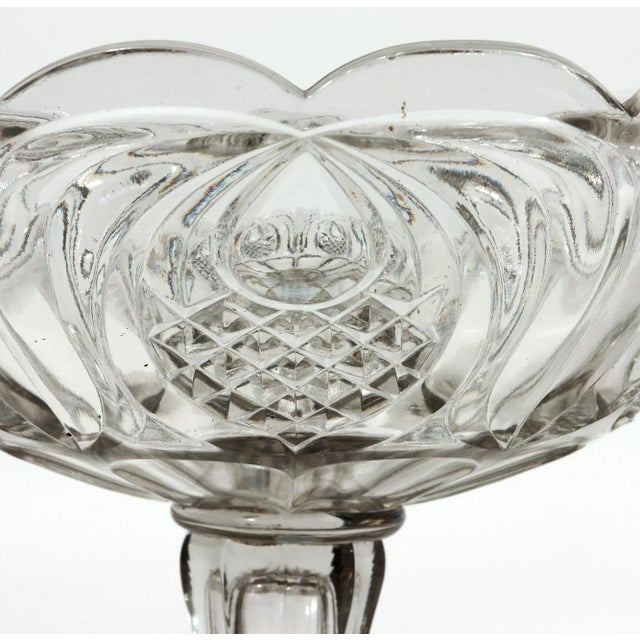 Pressed Glass Compote With Pineapple Pattern, Attributed to the Boston & Sandwich Glass Company For Sale In Philadelphia - Image 6 of 11