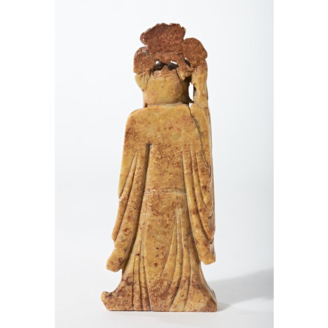 Early 20th Century Carved Jade Sculpture of Smiling Chinese Wise Man For Sale - Image 9 of 16