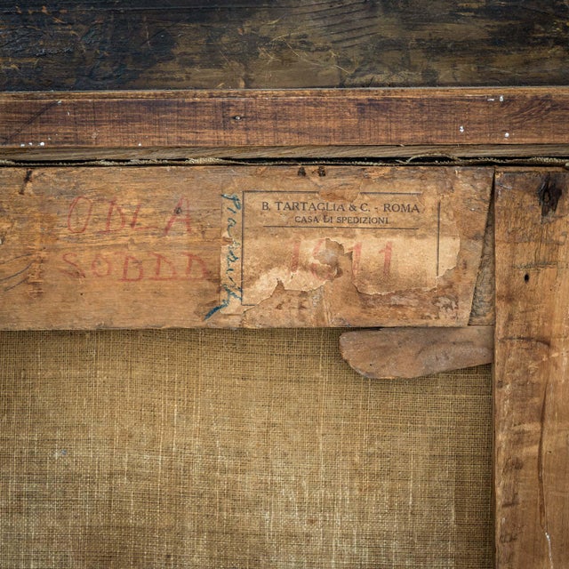 Egidio Dall'oglio, Boy with Lute and Two Fighting Men, 1800s, Oil on Canvas For Sale - Image 14 of 15