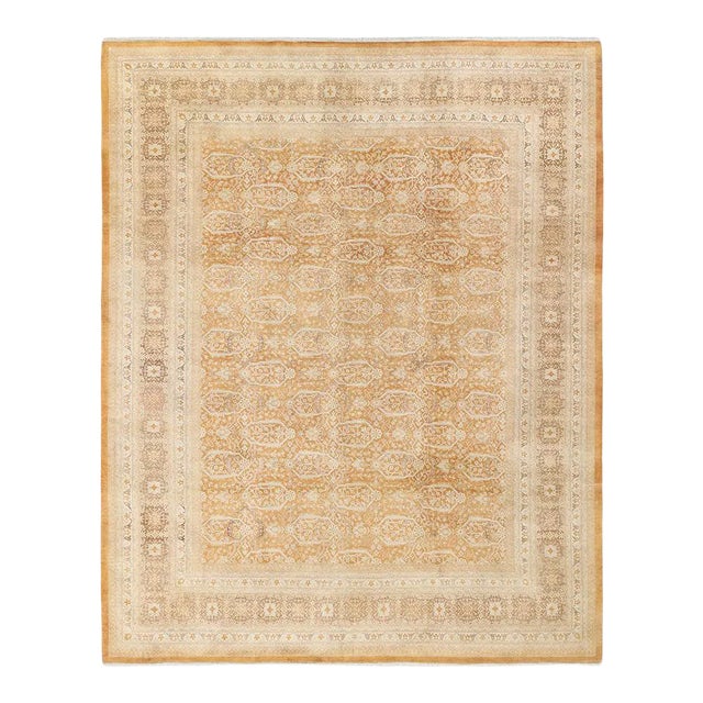 Mogul Collection Hand-Knotted Area Rug - Brown 9' 4" x 11' 5" For Sale