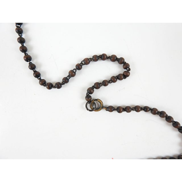 Wood Vintage Handcarved Wood Bead Necklace For Sale - Image 7 of 7