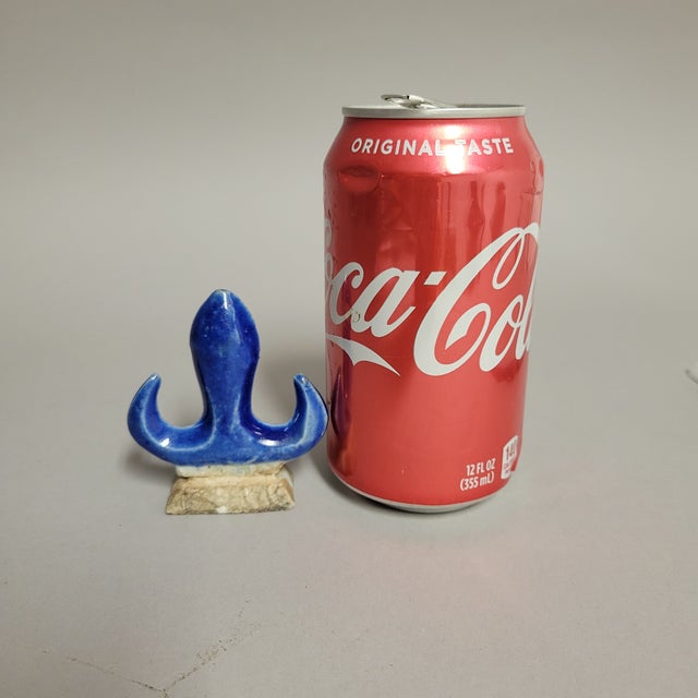 Chinese Antique Chinese Scholar's Brush Rest in Blue Glaze For Sale - Image 3 of 6