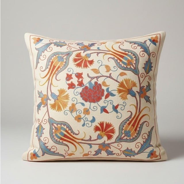 New Hand-Embroidered 100% Silk Cushion Cover – Authentic Uzbek Textile Art Elevate your home décor with this exquisite...
