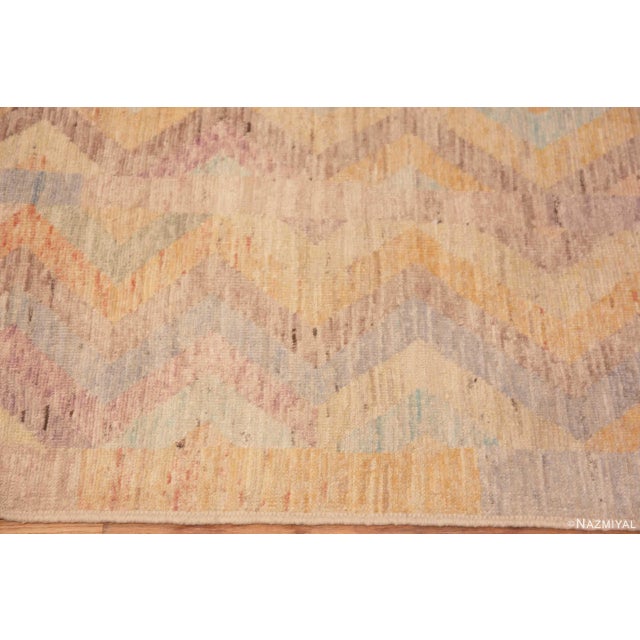 Nazmiyal Collection Rustic Colorful Tribal Geometric Chevron Design Runner Rug For Sale - Image 4 of 4