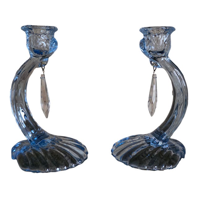 1930s Art Deco Candlestick Holders - a Pair For Sale