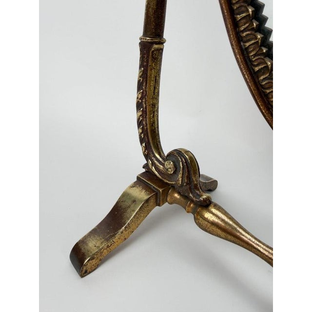 Mid-Century Italian Neoclassical Oval Cast Brass Vanity Mirror, 1950s For Sale - Image 10 of 18