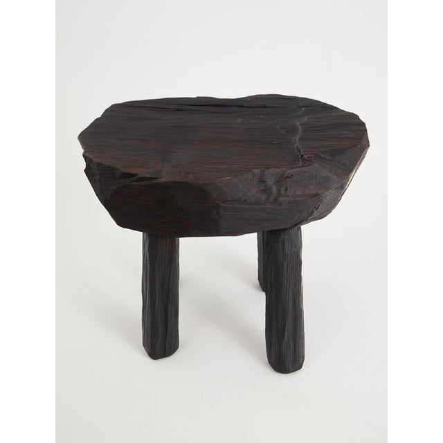 Contemporary Rustic Sculptural Side Table by Logniture For Sale - Image 3 of 17
