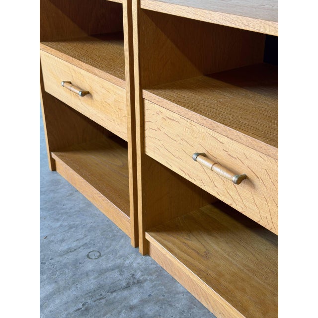 Oak Nightstands With Open Cubbies and Drawers Set of 2 Mid-Century Modern 1970s For Sale In Los Angeles - Image 6 of 10