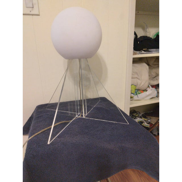 2010s Geometric Lucite Minimalist Table Lamp For Sale - Image 5 of 8