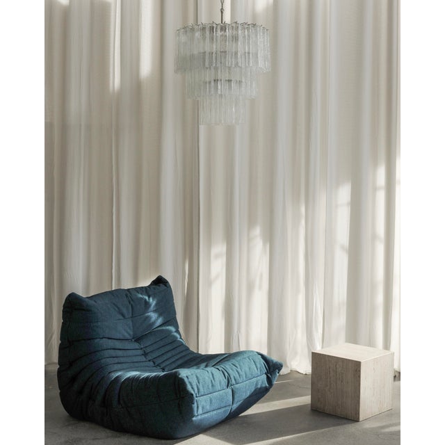 Murano Glass Chandelier with Transparent Glass Elements, Italy, 1980s For Sale - Image 9 of 10