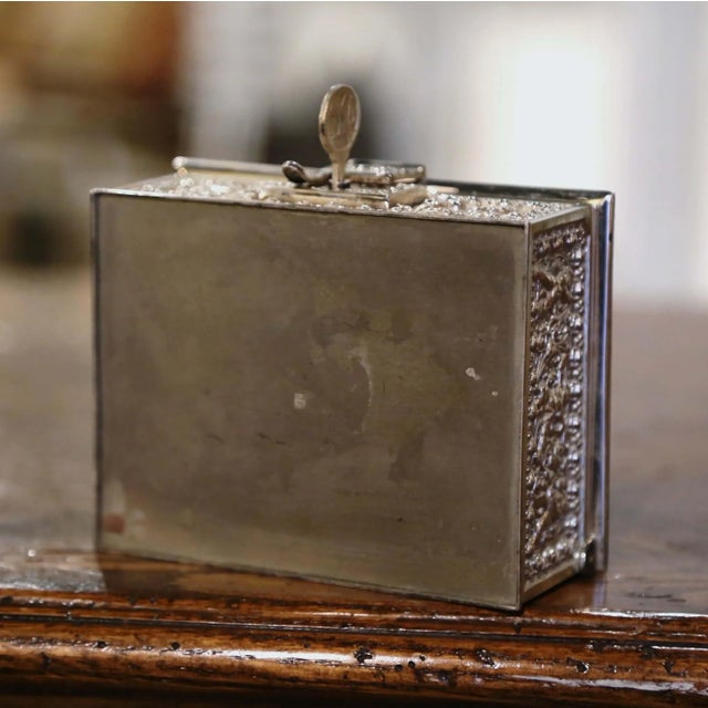 19th Century French Napoleon III Silver-Plated Copper Jewelry Box For Sale - Image 10 of 11