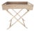 Artifacts Rattan Butler Tray Table 25.5" with Glass Insert, White Wash For Sale