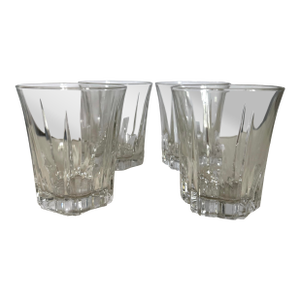 Vintage Luminarc Double Old Fashioned Clear Cocktail Glasses- Set of 4