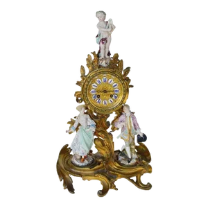 19th Century Meissen Porcelain & Gilt Bronze Clock by Japy Freres Grand Med