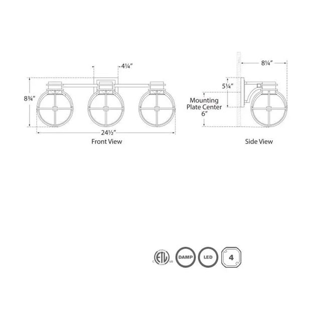 Modern Chapman & Myers for Visual Comfort Signature Gracie Triple Sconce in Bronze with Clear Glass For Sale - Image 3 of 3
