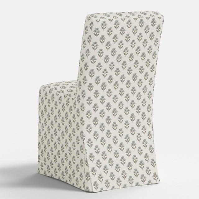 Textile Slipcover for Stoffer Home x Cloth & Company for Lindy Slipcover Dining Chair in Francie Floral Flint For Sale - Image 7 of 7