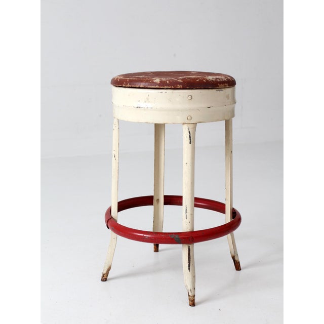 Mid-Century Industrial Diner Stool For Sale - Image 14 of 17