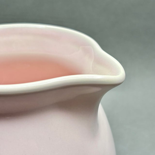 Vintage Primagera Portugal Soft Pink Ceramic Pitcher For Sale In New York - Image 6 of 9