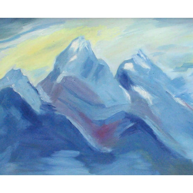 1970s "Blue Mountains" Desert Landscape Painting, Framed For Sale - Image 4 of 6