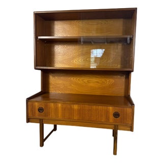 Mid-Century Scandinavian Teak Bookcase with Glass Doors For Sale