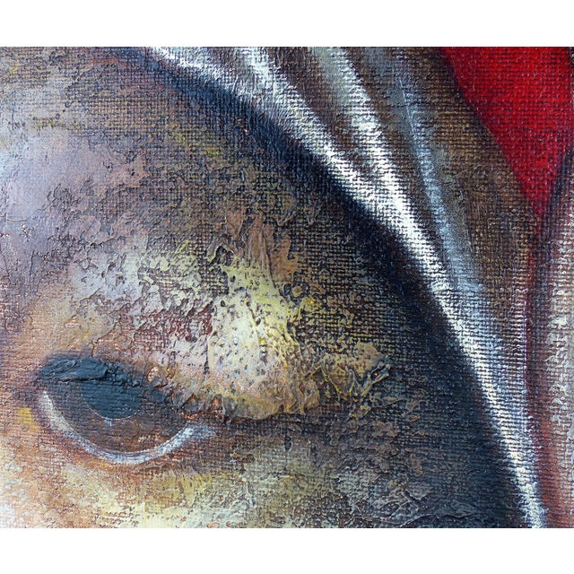 Portraiture Mexican Artist Mario Lopez Cano Oil Painting on Canvas For Sale - Image 3 of 11