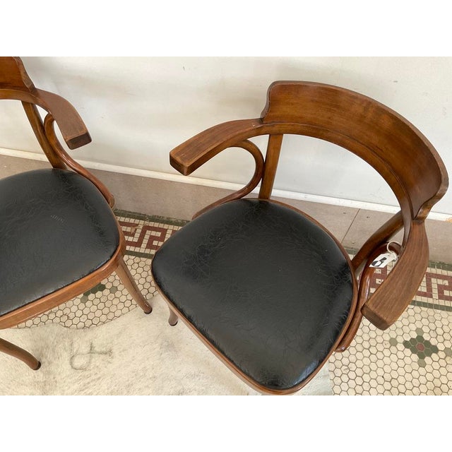 Vintage Mundus Steam Bentwood Captain's Dining Chairs - A Pair For Sale - Image 9 of 16
