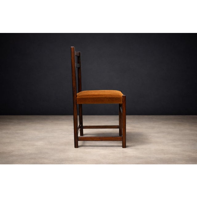 Monumental Set of Twelve Brazilian Modern Rosewood Dining Chairs by Celina With Saddle Mohair Upholstery, Brazil, 1960s For Sale - Image 11 of 14