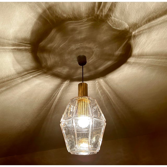 1970s Vintage Pendant Light in Glass from Limburg For Sale - Image 5 of 16