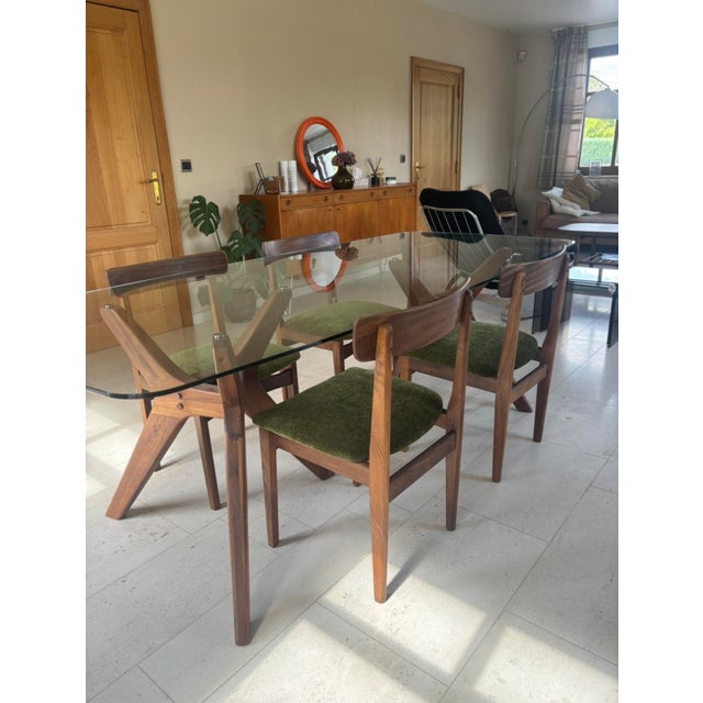 Khaki Scandinavian Green Velvet Chairs, 1970s, Set of 4 For Sale - Image 8 of 10