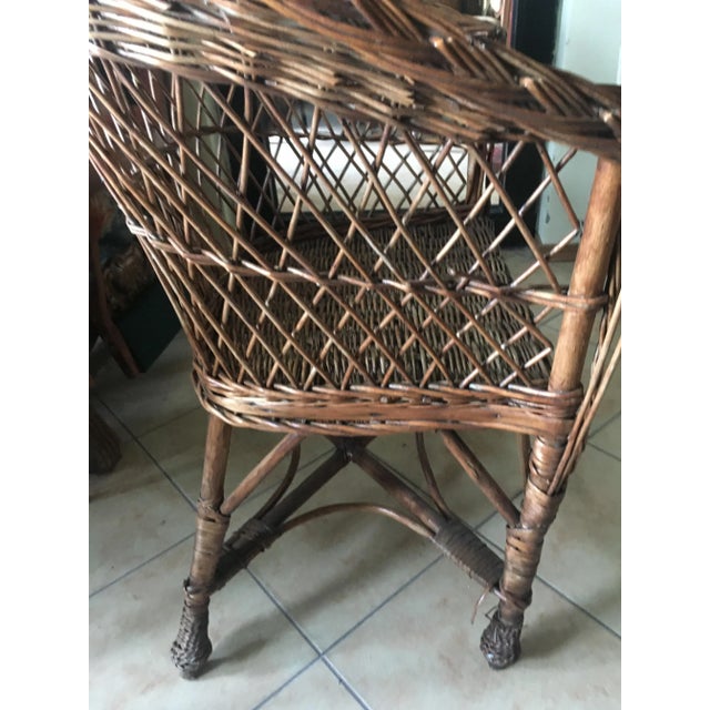 Wood Wicker Armchair, 1960s For Sale - Image 7 of 13