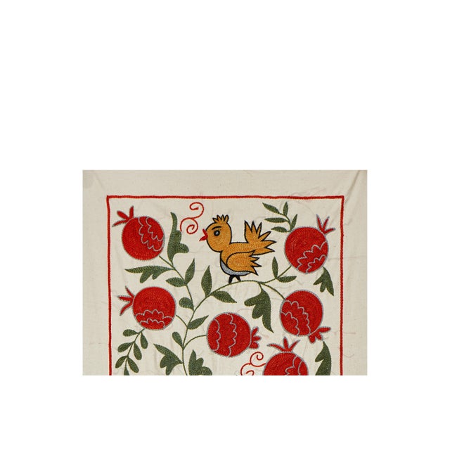 Mid-Century Modern Suzani Duck Tapestry - Tribal Textile 1'6'' X 3' For Sale - Image 3 of 11