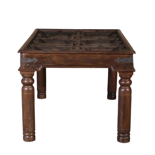 Farmhouse 1920s Rustic Antique Door Dining Table For Sale - Image 3 of 3