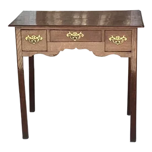 Antique Georgian Style Oak Side Table Desk