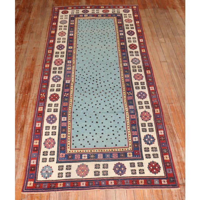 Late 19th Century Antique Zabihi Collection Talish Blue Runner - 3'3" x 8' For Sale - Image 5 of 11