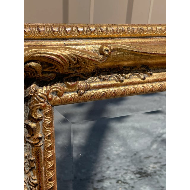 Vintage Ornate Gold Framed Beveled Mirror For Sale - Image 9 of 9