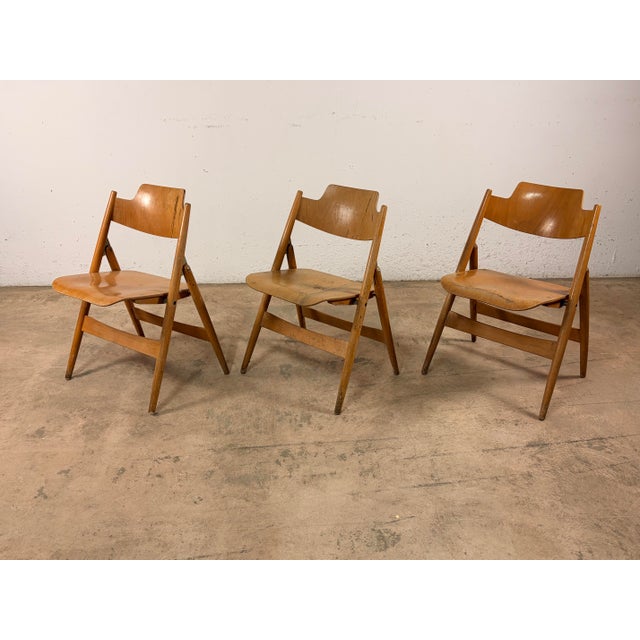 SE18 Folding Chairs by Egon Eiermann for Wilde & Spieth, Set of 3 For Sale - Image 9 of 9