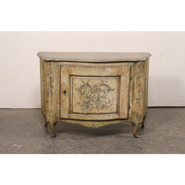 19th Century Italian Hand-Painted Bow-Front Cabinet For Sale - Image 11 of 12