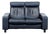 Stressless Arion Black Leather Loveseat With Adjustable Headrests For Sale