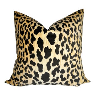 Leopard Velvet Pillow Cover, 22x22 Pillow For Sale
