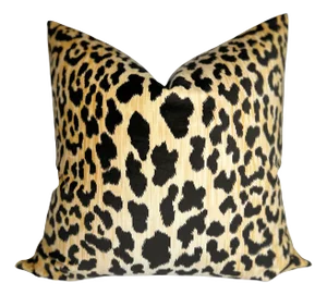 Leopard Velvet Pillow Cover, 22x22 Pillow