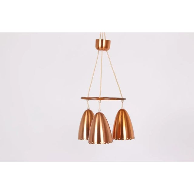 Danish Lamp in Copper and Teak, 1950s For Sale - Image 6 of 6