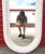 Wood Vintage Arched White Wicker Full Length Dressing Wall Mirror For Sale - Image 7 of 9