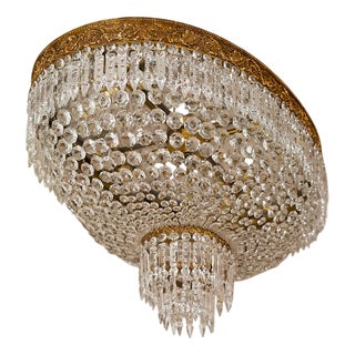 Large Vintage Italian Empire Style Ceiling Light, 1940s For Sale