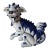 Vintage Oriental Blue & White Large Foo Dog Terracotta Porcelain For Sale