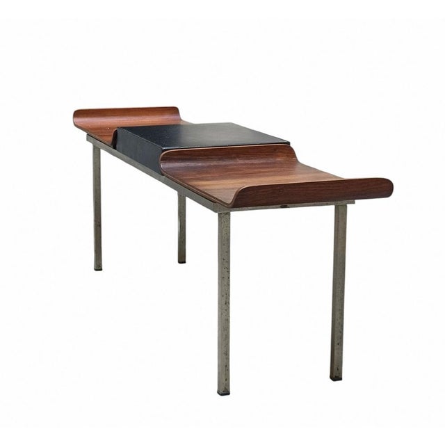 Mid-Century Modern Wood and Metal Bench by Franco Campo & Carlo Graffi for Home Torino, Italy, 1960s For Sale - Image 3 of 7