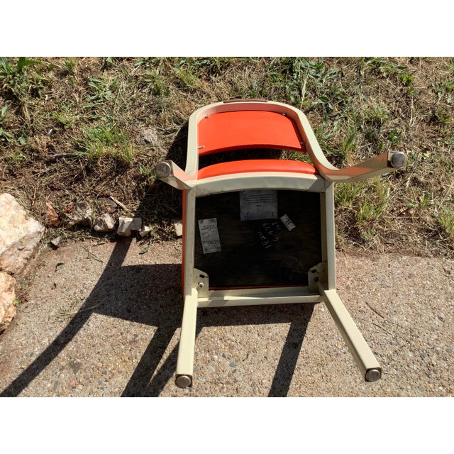 1970s Vintage Burnt Orange Steel Office Chair by Harter Corporation For Sale In Sacramento - Image 6 of 12