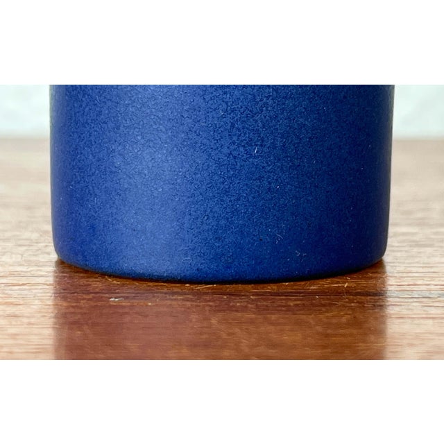 Blue Small Mid-Century Minimalist Vase from Marschner Kunsttöpferei, 1960s For Sale - Image 8 of 11