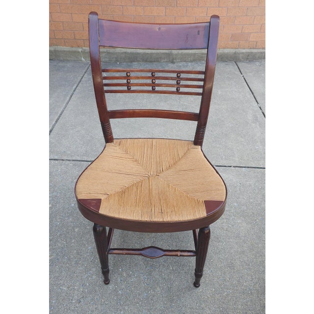 Victorian 20th Century Victorian Style Rush Seat Side Chair For Sale - Image 3 of 8