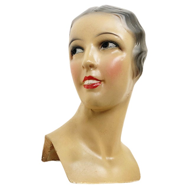 Vintage Female Mannequin Head, 1960s For Sale